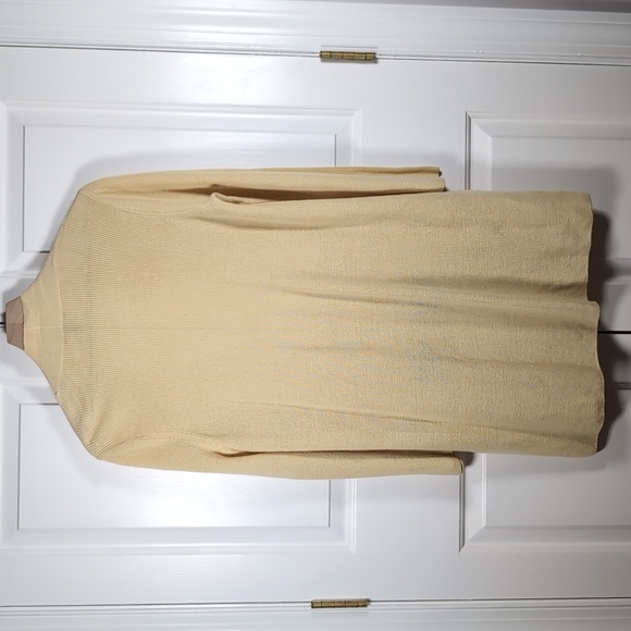 Eileen Fisher Butter Yellow Organic Linen Cotton Open Front Longline Cardigan - Picture 6 of 6